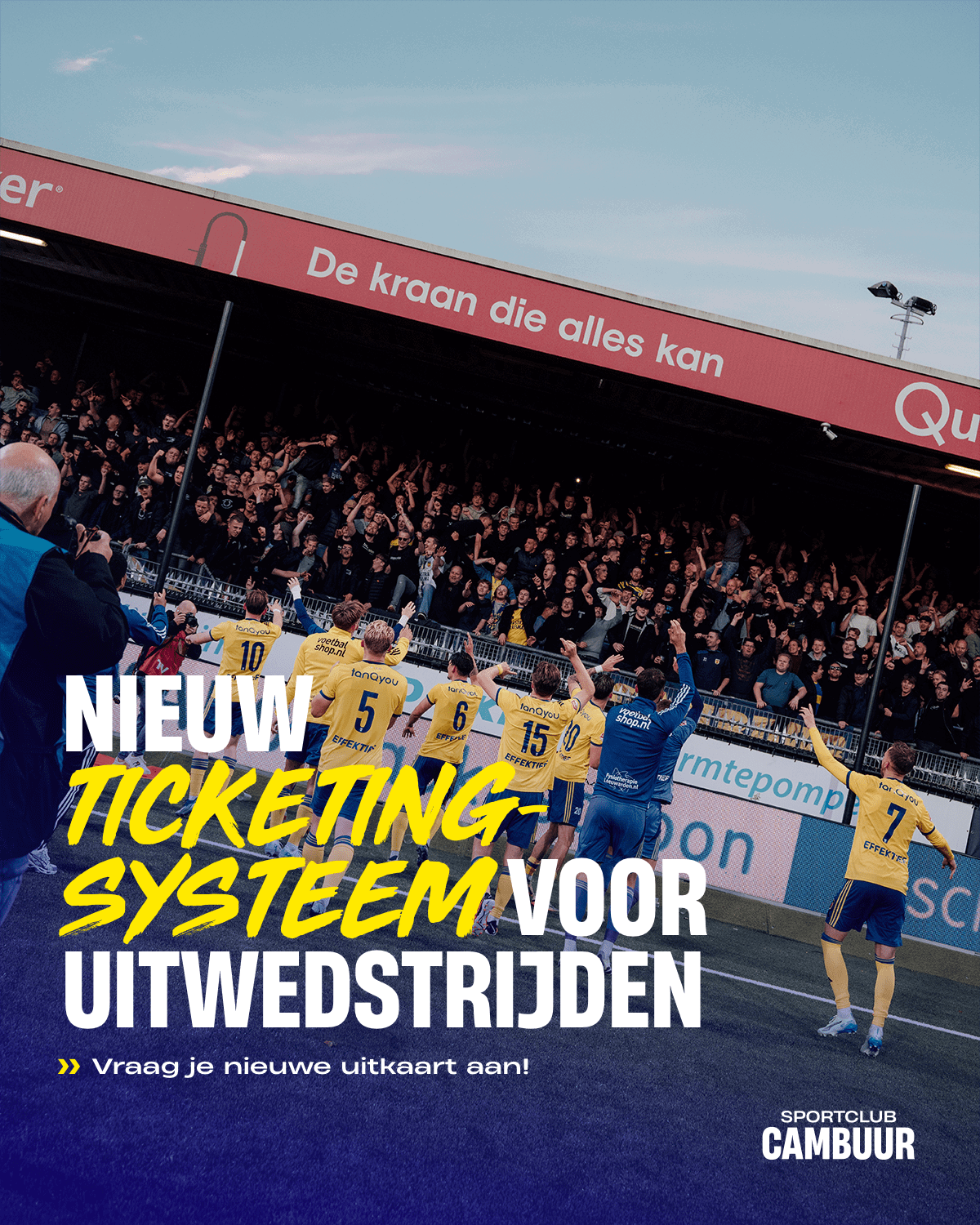 Nieuw ticketingsysteem voor uitwedstrijden; vraag je nieuwe uitkaart aan