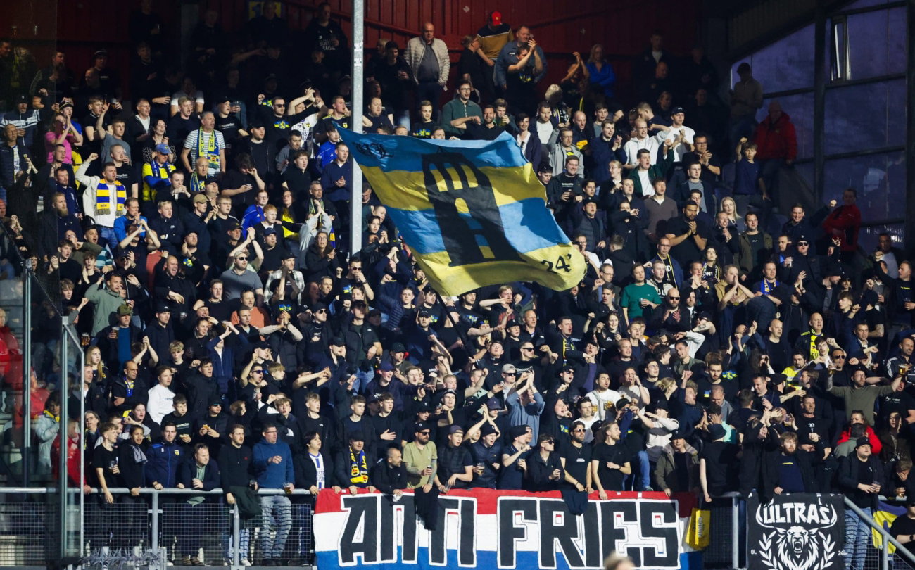 Uitvak met spandoek Anti Fries