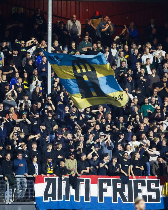 Uitvak met spandoek Anti Fries