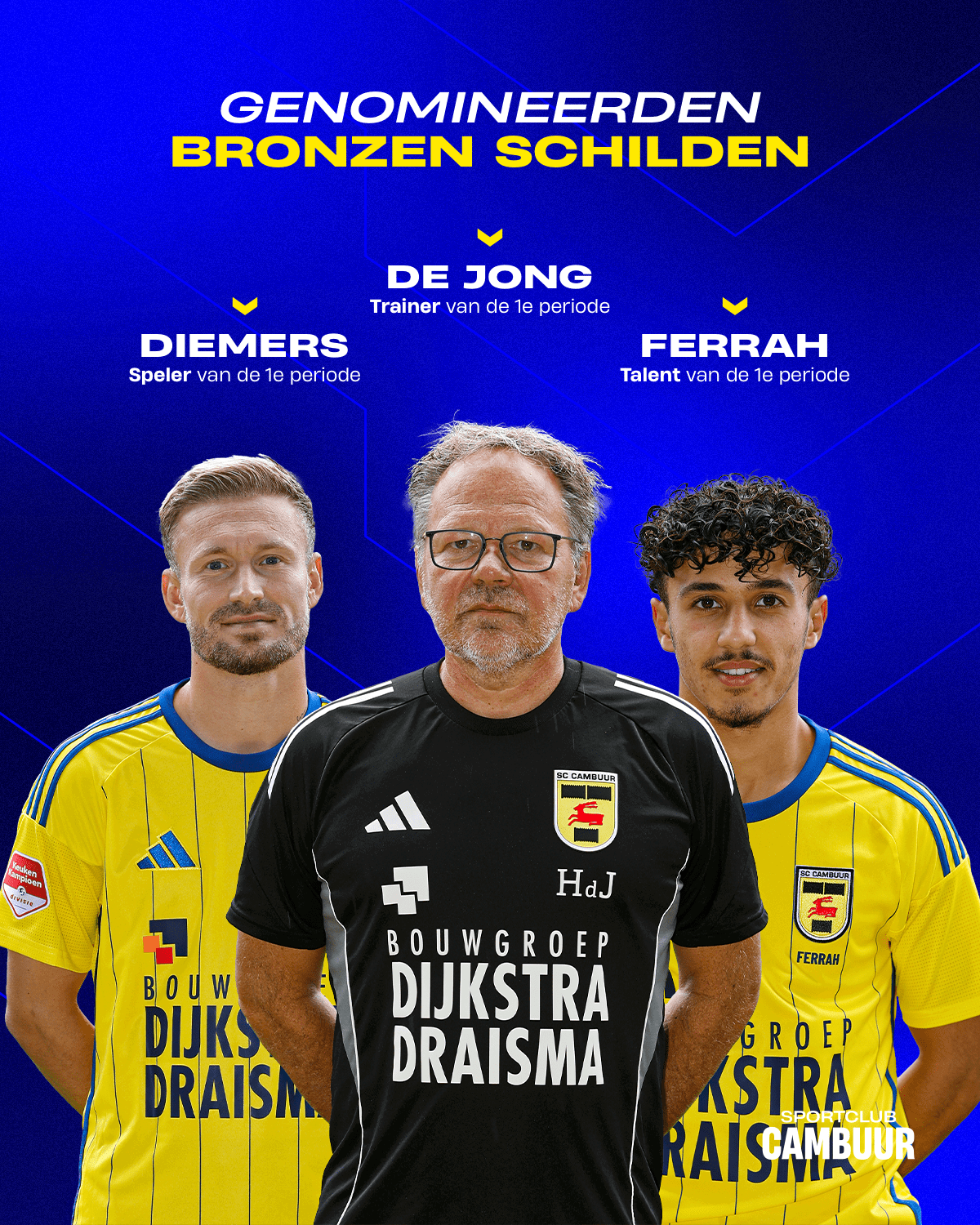 Mark Diemers, Henk de Jong en Ichem Ferrah genomineerd voor Bronzen Schild