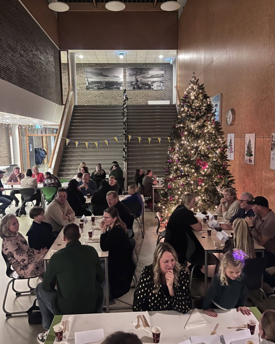 Kerstdiner in de hal van het stadion