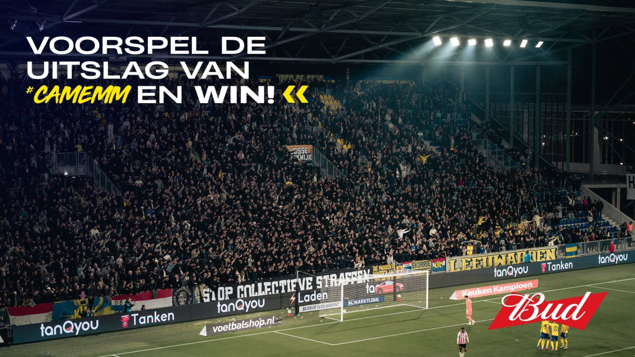 Voorspel de uitslag van SC Cambuur – FC Emmen en win een Bud-prijzenpakket