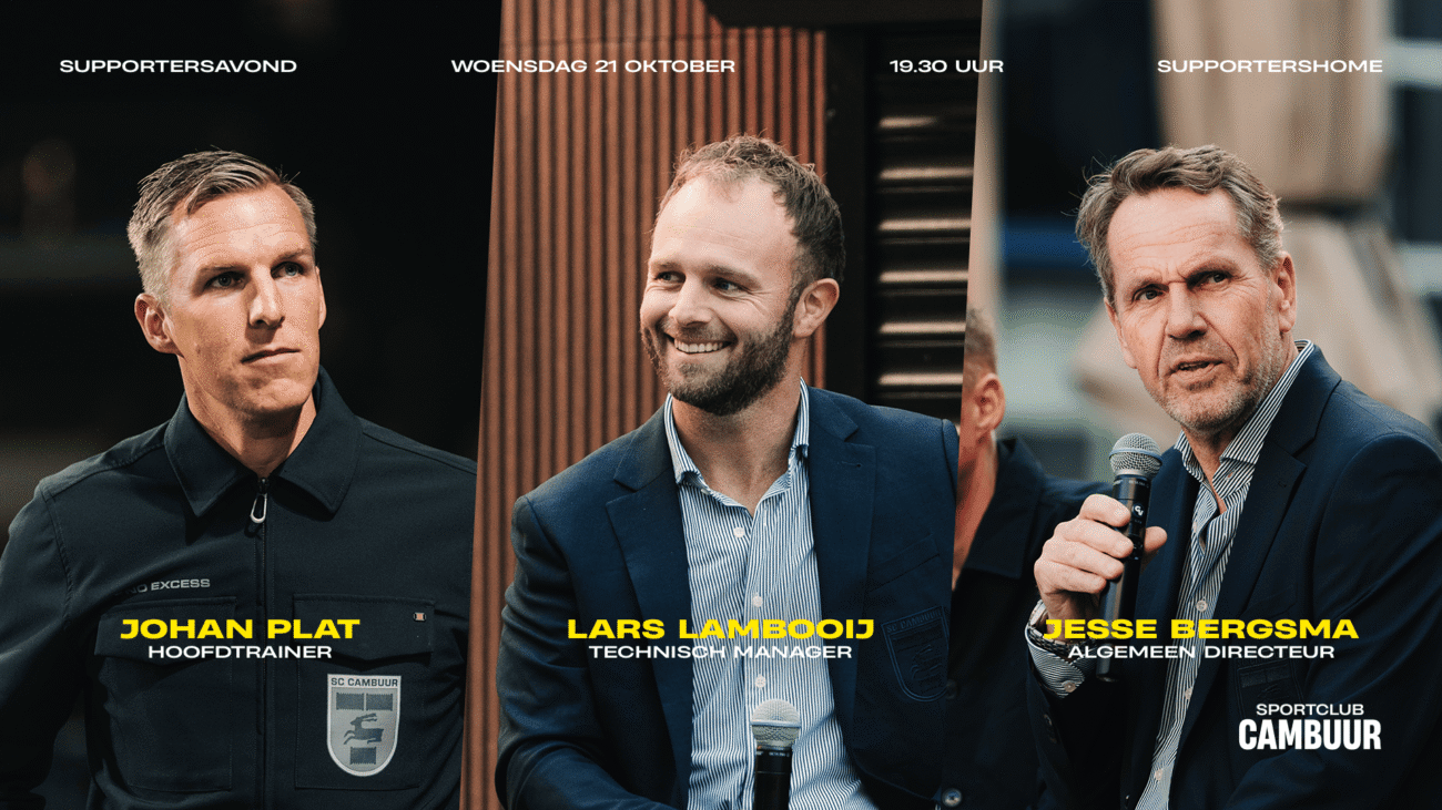 Supportersavond met Johan Plat, Lars Lambooij en Jesse Bergsma